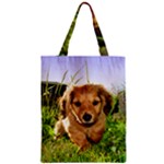 Puppy In Grass Zipper Classic Tote Bag