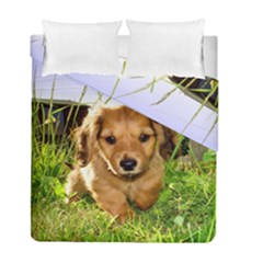 Puppy In Grass Duvet Cover Double Side (Full/ Double Size) from ArtsNow.com