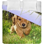 Puppy In Grass Duvet Cover Double Side (King Size)