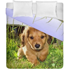 Puppy In Grass Duvet Cover Double Side (California King Size) from ArtsNow.com