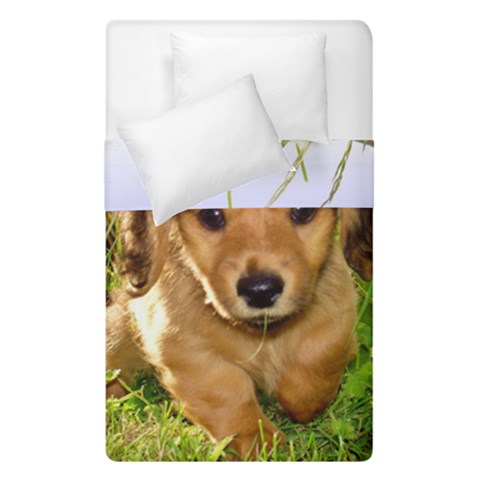 Puppy In Grass Duvet Cover Double Side (Single Size) from ArtsNow.com