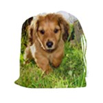 Puppy In Grass Drawstring Pouch (XXL)