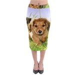 Puppy In Grass Midi Pencil Skirt