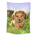 Puppy In Grass Medium Tapestry