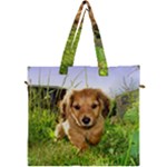 Puppy In Grass Canvas Travel Bag