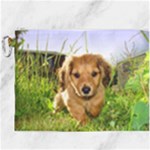 Puppy In Grass Canvas Cosmetic Bag (XXXL)