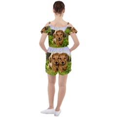 Ruffle Cut Out Chiffon Playsuit 
