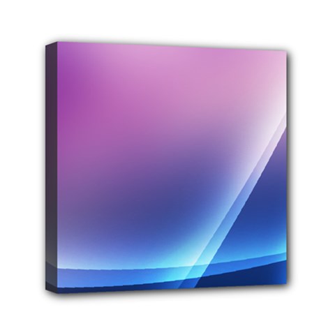 Purple Blue Wave Mini Canvas 6  x 6  (Stretched) from ArtsNow.com