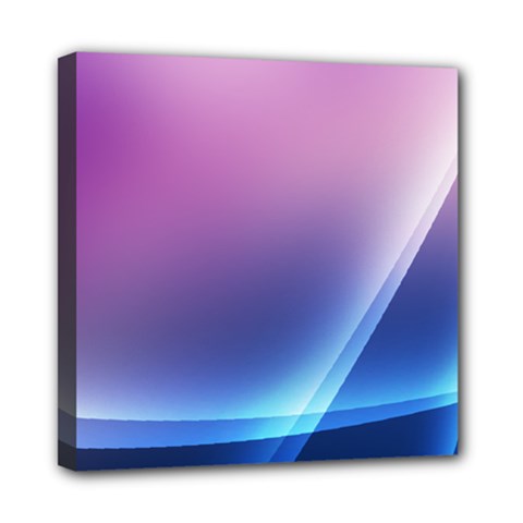 Purple Blue Wave Mini Canvas 8  x 8  (Stretched) from ArtsNow.com