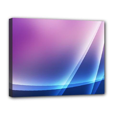 Purple Blue Wave Canvas 14  x 11  (Stretched) from ArtsNow.com