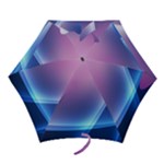 Purple Blue Wave Mini Folding Umbrella