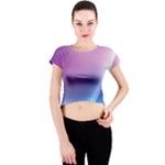 Purple Blue Wave Crew Neck Crop Top