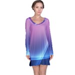 Purple Blue Wave Long Sleeve Nightdress