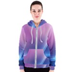 Purple Blue Wave Women s Zipper Hoodie