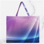 Purple Blue Wave Zipper Large Tote Bag