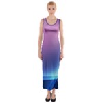 Purple Blue Wave Fitted Maxi Dress