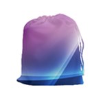 Purple Blue Wave Drawstring Pouch (XL)