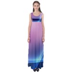 Purple Blue Wave Empire Waist Maxi Dress