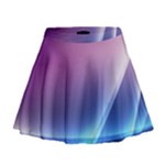 Purple Blue Wave Mini Flare Skirt