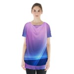 Purple Blue Wave Skirt Hem Sports Top