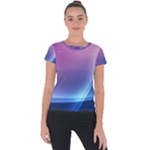 Purple Blue Wave Short Sleeve Sports Top 