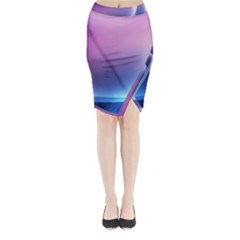 Purple Blue Wave Midi Wrap Pencil Skirt from ArtsNow.com