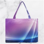 Purple Blue Wave Zipper Medium Tote Bag