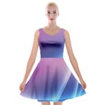 Purple Blue Wave Velvet Skater Dress