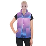 Purple Blue Wave Women s Button Up Vest