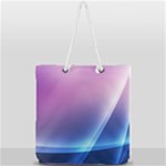 Purple Blue Wave Full Print Rope Handle Tote (Large)