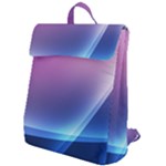 Purple Blue Wave Flap Top Backpack