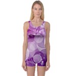 Purple Bubble Art One Piece Boyleg Swimsuit