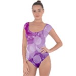 Purple Bubble Art Short Sleeve Leotard 