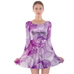 Purple Bubble Art Long Sleeve Skater Dress