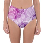 Purple Bubble Art Reversible High-Waist Bikini Bottoms