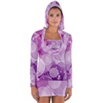 Purple Bubble Art Long Sleeve Hooded T-shirt