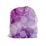 Purple Bubble Art Drawstring Pouch (XL)