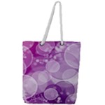 Purple Bubble Art Full Print Rope Handle Tote (Large)