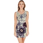 Purple Flower Art Bodycon Dress