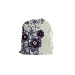 Purple Flower Art Drawstring Pouch (Small)