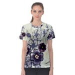 Purple Flower Art Women s Sport Mesh Tee