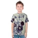 Purple Flower Art Kids  Cotton Tee