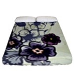 Purple Flower Art Fitted Sheet (Queen Size)