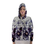 Purple Flower Art Women s Hooded Windbreaker