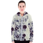 Purple Flower Art Women s Zipper Hoodie