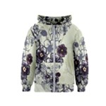 Purple Flower Art Kids  Zipper Hoodie