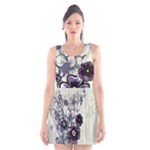 Purple Flower Art Scoop Neck Skater Dress