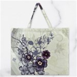 Purple Flower Art Zipper Large Tote Bag