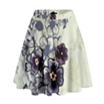 Purple Flower Art High Waist Skirt