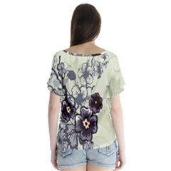 V-Neck Flutter Sleeve Top 